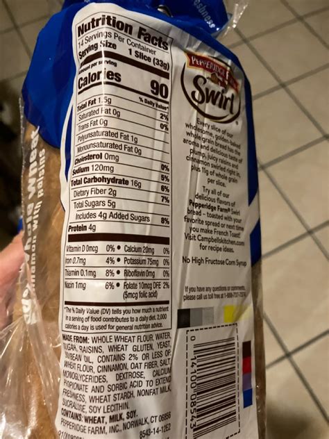 !00% Whole Wheat Cinnamon with Raisins - calories, carbs, nutrition