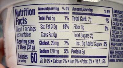 1/3 Less Fat - calories, carbs, nutrition