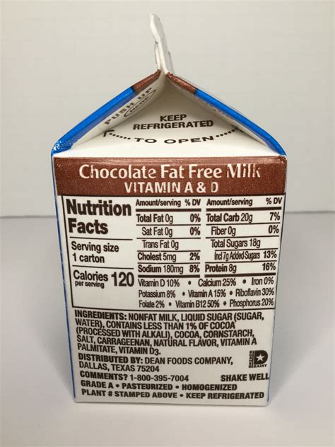 1% Chocolate Low Fat Milk - calories, carbs, nutrition