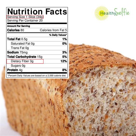 100% Whole Grain Fiber Bread - Whole Wheat - calories, carbs, nutrition