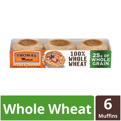 100% Whole Wheat English Muffin - calories, carbs, nutrition