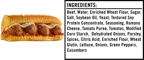 12" Meatball Marinara Sub - calories, carbs, nutrition