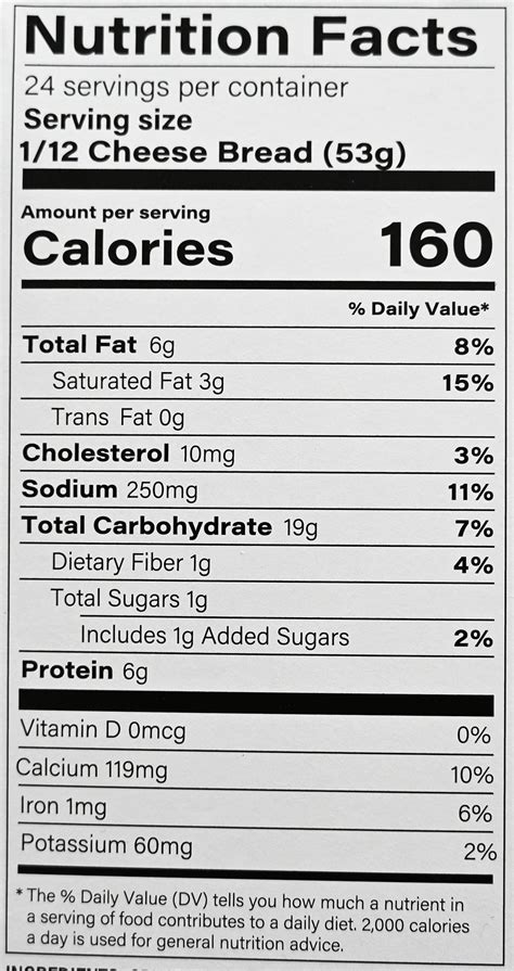 3 Cheese Bread - calories, carbs, nutrition