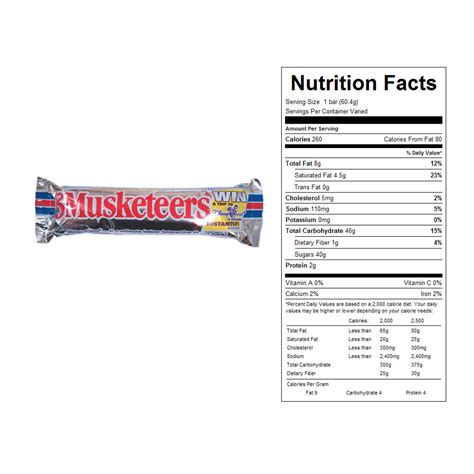 3 Musketeers - calories, carbs, nutrition