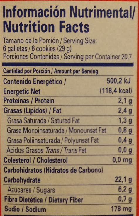 4 Galletas - calories, carbs, nutrition