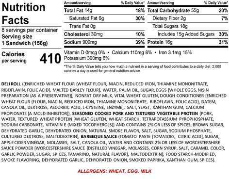 4oz Cowboy Pulled Pork Sandwich - calories, carbs, nutrition