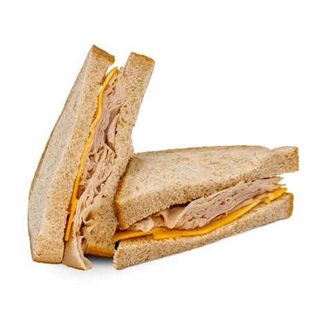 6" Turkey on Wheat with American Cheese only - calories, carbs, nutrition