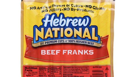 8/1 Hebrew National Hot Dog - calories, carbs, nutrition