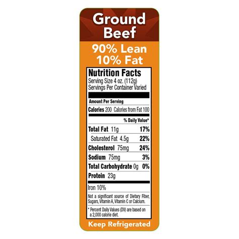 90/10 Hamburger - calories, carbs, nutrition