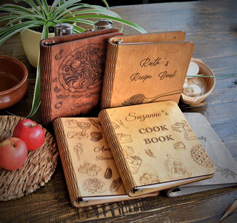 How can I personalize my wood recipe book?