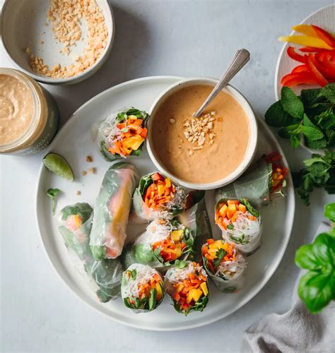 How do I make the peanut sauce for the spring rolls?