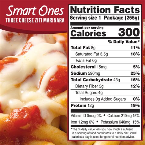 How does 3 Cheese Ziti Marinara fit into your Daily Goals - calories, carbs, nutrition