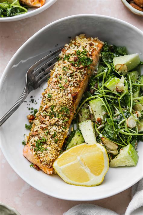 How does Almond-Crusted Salmon-Large fit into your Daily Goals - calories, carbs, nutrition