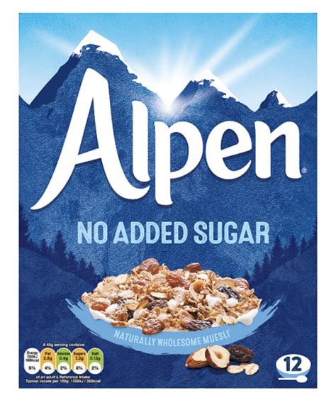 How does Alpen Breakfast Cereal with no Added Sugar fit into your Daily Goals - calories, carbs, nutrition