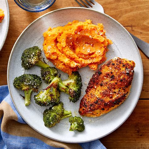 How does Baked Chicken Breast w/Mashed Potatoes, Broccoli, and Chicken Gravy fit into your Daily Goals - calories, carbs, nutrition