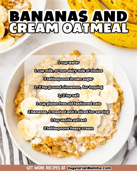 How does Bananas and Cream Oatmeal fit into your Daily Goals - calories, carbs, nutrition