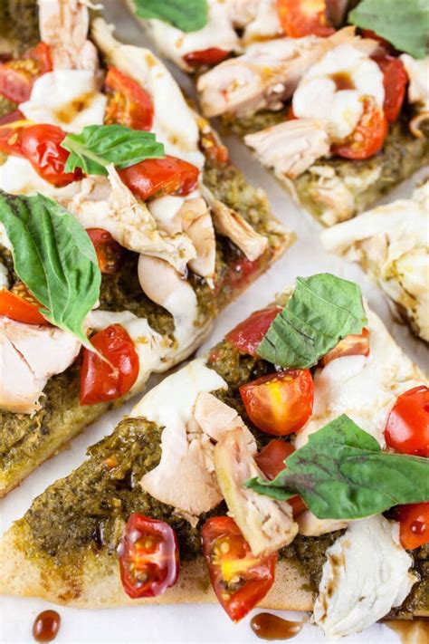 How does Basil Pesto Chicken Flatbread (15405.0) fit into your Daily Goals - calories, carbs, nutrition
