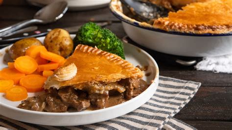 How does Beef Steak and Kidney Pie served with Mashed Potato and Broccoli fit into your Daily Goals - calories, carbs, nutrition