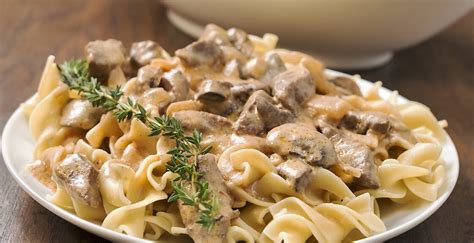 How does Beef Stroganoff over Egg Noodles, Green Beans (400HS) fit into your Daily Goals - calories, carbs, nutrition