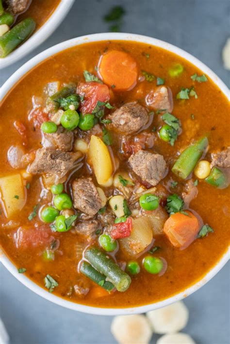 How does Beef Vegetable Soup fit into your Daily Goals - calories, carbs, nutrition