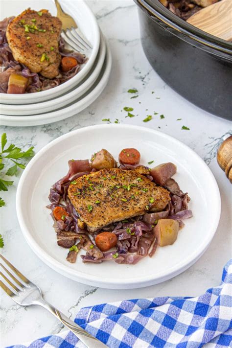 How does Braised Pork Chops w/Red Cabbage & Apple fit into your Daily Goals - calories, carbs, nutrition