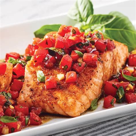 How does Bruschetta Salmon Burger fit into your Daily Goals - calories, carbs, nutrition
