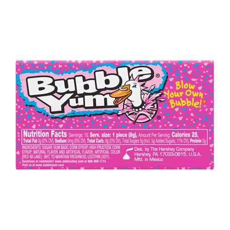 How does Bubble Yum Bubble Gum - Original fit into your Daily Goals - calories, carbs, nutrition