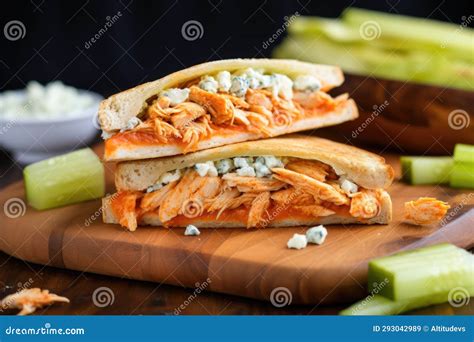 How does Buffalo Chicken Sandwich with celery sticks fit into your Daily Goals - calories, carbs, nutrition