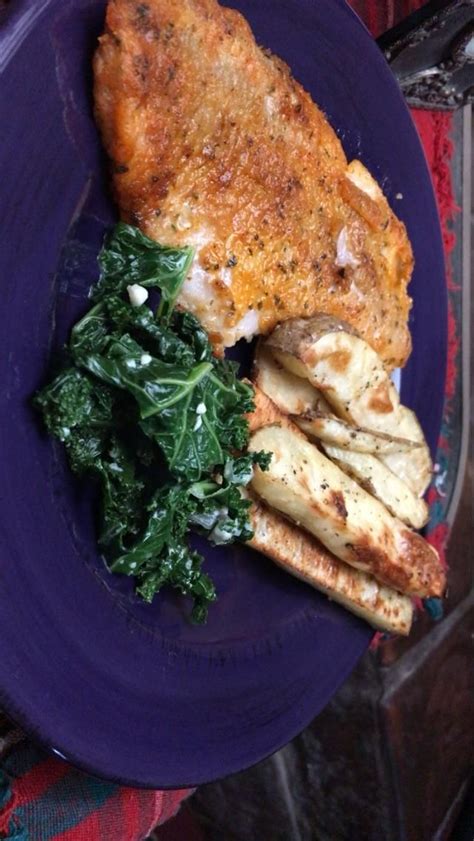 How does Catfish, Potatoes and Walnut Kale fit into your Daily Goals - calories, carbs, nutrition