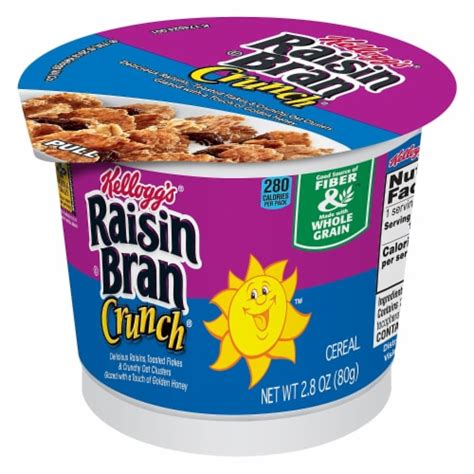 How does Cereal Cup Raisin Bran Crunch 2.8 oz fit into your Daily Goals - calories, carbs, nutrition