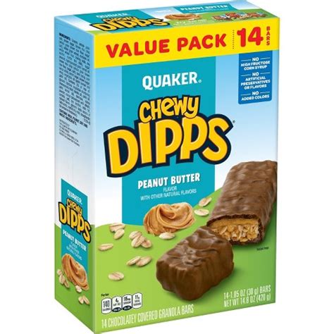 How does Chewy Dipps Granola Bar Peanut Butter fit into your Daily Goals - calories, carbs, nutrition