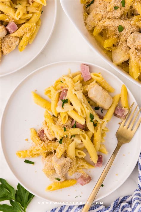 How does Chicken Cordon Bleu with Pasta (1) fit into your Daily Goals - calories, carbs, nutrition