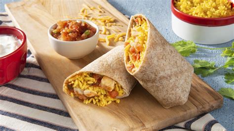 How does Chicken Rice Burrito (59888.1) fit into your Daily Goals - calories, carbs, nutrition