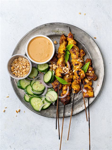 How does Chicken Satay with Peanut Sauce and Thai Cucumbers fit into your Daily Goals - calories, carbs, nutrition