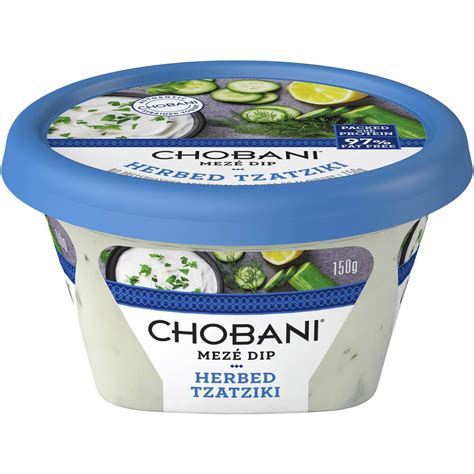 How does Chobani Meze Dip Herbed Tzatziki fit into your Daily Goals - calories, carbs, nutrition