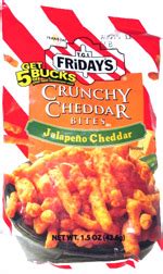 How does Crunchy Cheddar Bites, Jalapeno Cheddar, Friday's fit into your Daily Goals - calories, carbs, nutrition