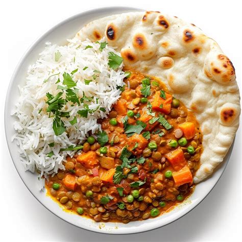How does Curried Lentils with Rice and Naan fit into your Daily Goals - calories, carbs, nutrition