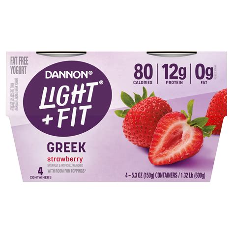 How does Dannon Light 'n Fit Nonfat Strawberry Yogurt fit into your Daily Goals - calories, carbs, nutrition