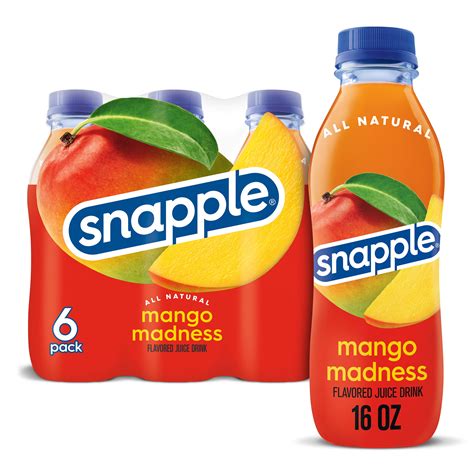 How does Drink Mango Madness Snapple 16 oz bottle fit into your Daily Goals - calories, carbs, nutrition