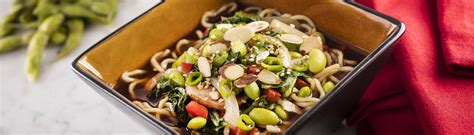 How does Edamame and Asparagus Noodle Bowl fit into your Daily Goals - calories, carbs, nutrition