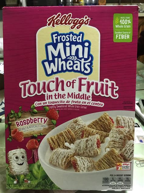 How does Frosted Mini Wheats Touch of Fruit in the Middle Raspberry fit into your Daily Goals - calories, carbs, nutrition