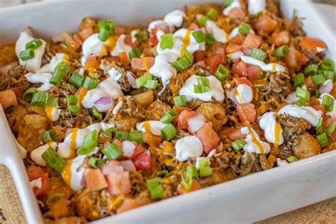 How does Fully Loaded Pulled Pork Tater Tots fit into your Daily Goals - calories, carbs, nutrition