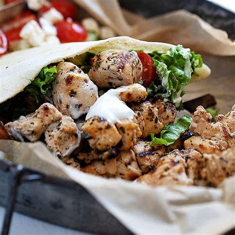 How does Greek Chicken Souvlaki Pita Sandwich fit into your Daily Goals - calories, carbs, nutrition