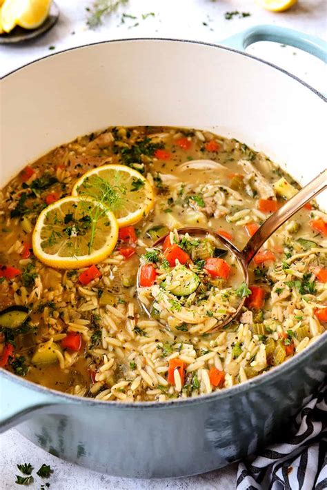 How does Greek Chicken and Orzo Soup fit into your Daily Goals - calories, carbs, nutrition