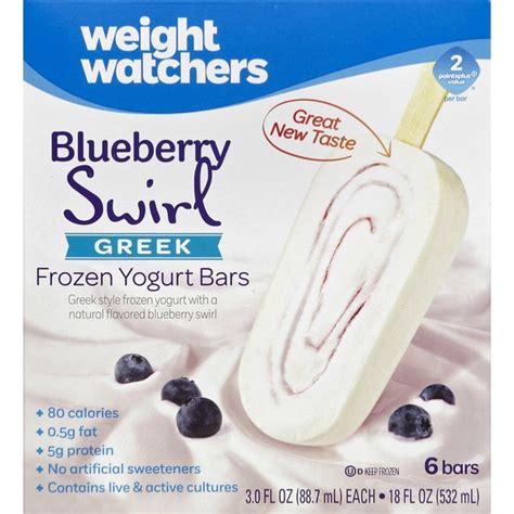 How does Greek Frozen Yogurt Bar - Blueberry Swirl fit into your Daily Goals - calories, carbs, nutrition