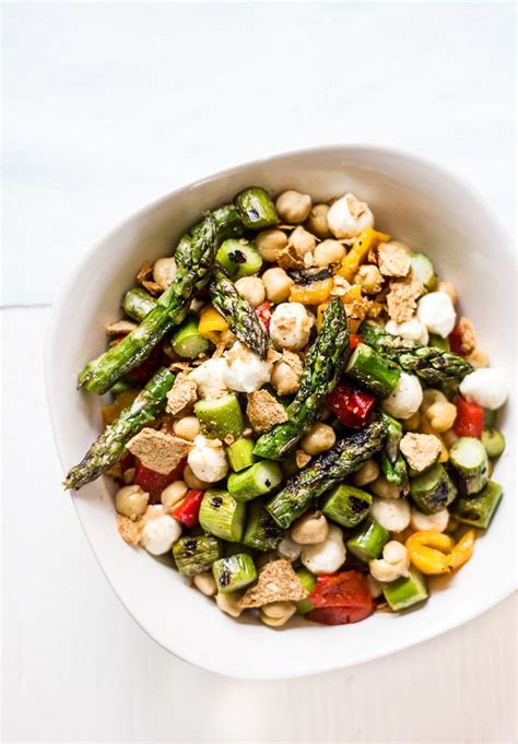 How does Grilled Asparagus Salad with Pita Chips fit into your Daily Goals - calories, carbs, nutrition