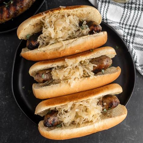 How does Grilled Bratwurst with Sauerkraut fit into your Daily Goals - calories, carbs, nutrition