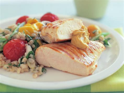 How does Grilled Chicken Breast with Barley Pilaf Roasted Carrots fit into your Daily Goals - calories, carbs, nutrition