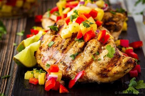 How does Grilled Chicken Breast with Fruit Salsa fit into your Daily Goals - calories, carbs, nutrition