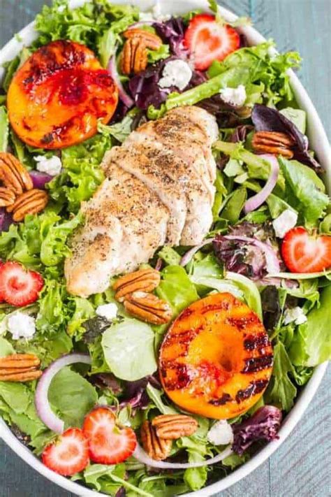 How does Grilled Chicken and Nectarine Salad fit into your Daily Goals - calories, carbs, nutrition